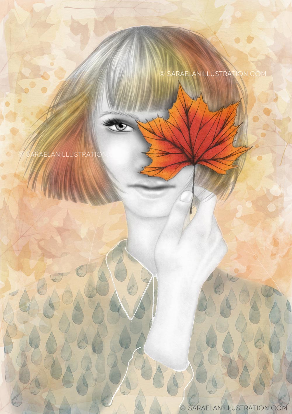 Disegni delle quattro stagioni - la ragazza autunno