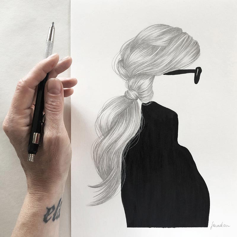 Sara Elan Donati - Saraelan illustration - disegno di ragazza senza volto