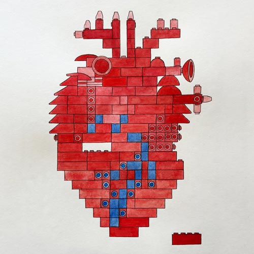 Disegno cuore anatomico di Lego
