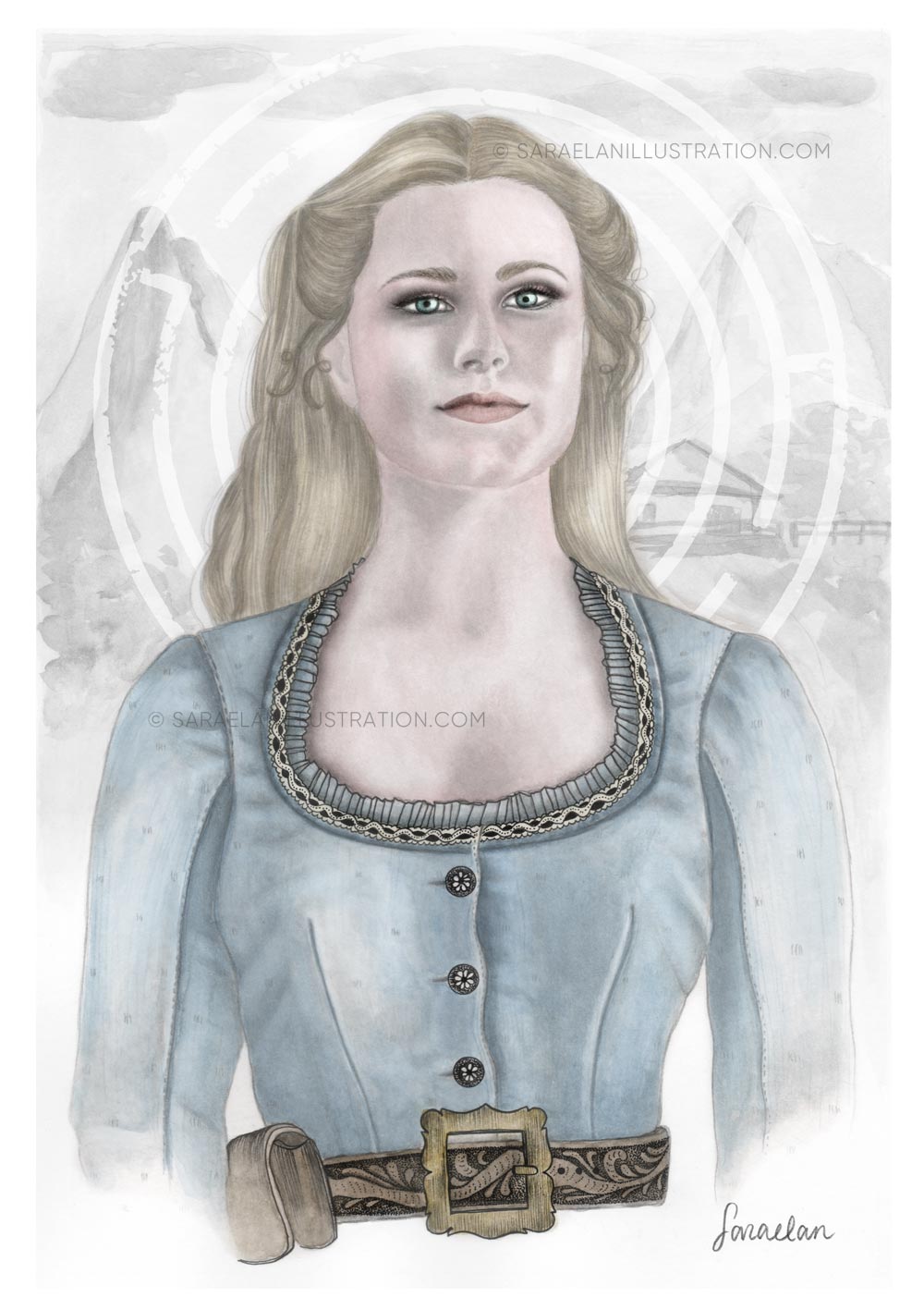 Ritratto di Evan Rachel Wood, Dolores di Westworld