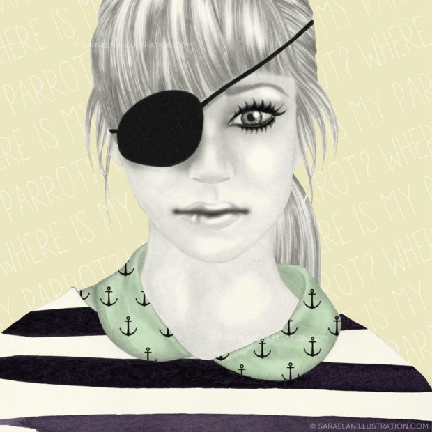 Disegno di ragazza pirata