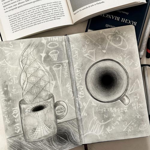 Disegno di un buco nero del caffè
