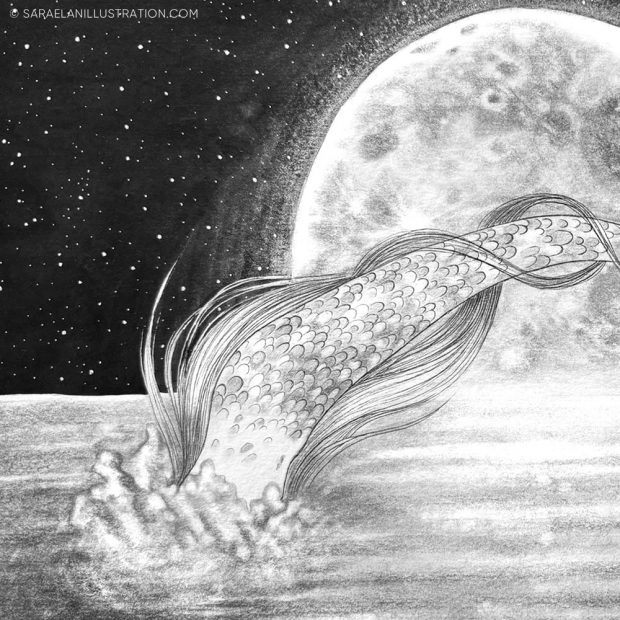 disegno di sirena che si tuffa in mare
