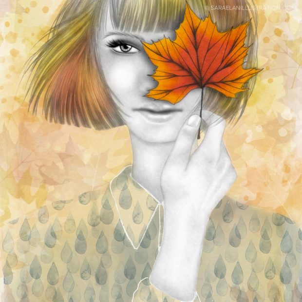 Disegni delle quattro stagioni - La ragazza autunno di Saraelan illustration