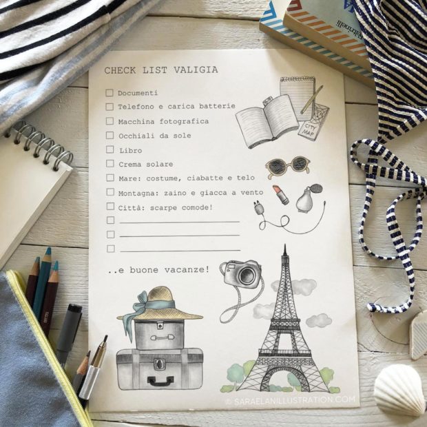 Illustrazioni personalizzate per newsletter di luglio a tema viaggio a Parigi
