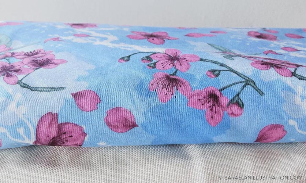 Tessuto stampato con pattern sakura fiori di ciliegio